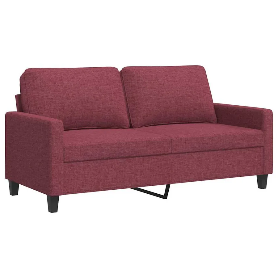 Canapé à 2 places Rouge bordeaux 140 cm Tissu - 2