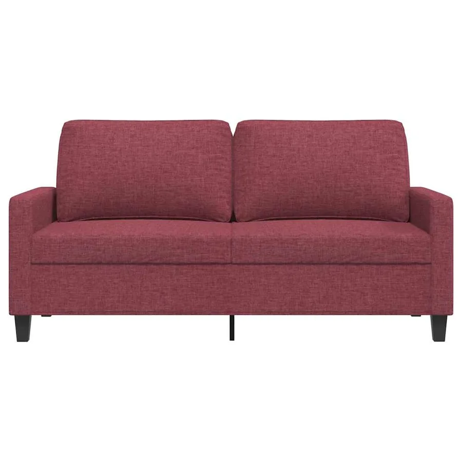 Canapé à 2 places Rouge bordeaux 140 cm Tissu - 4