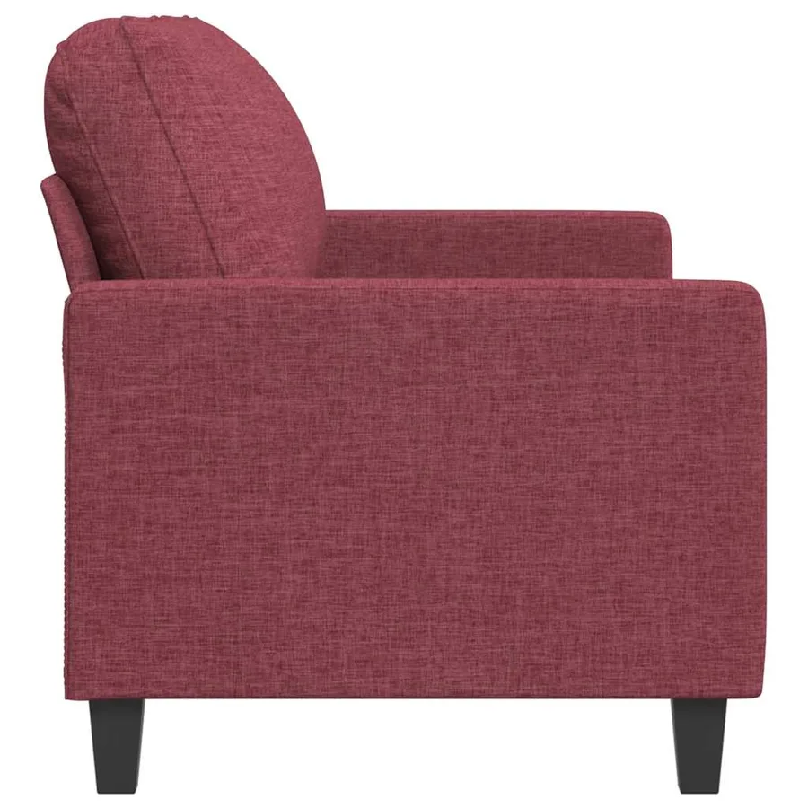 Canapé à 2 places Rouge bordeaux 140 cm Tissu - 5