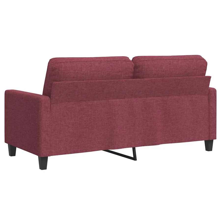 Canapé à 2 places Rouge bordeaux 140 cm Tissu - 6