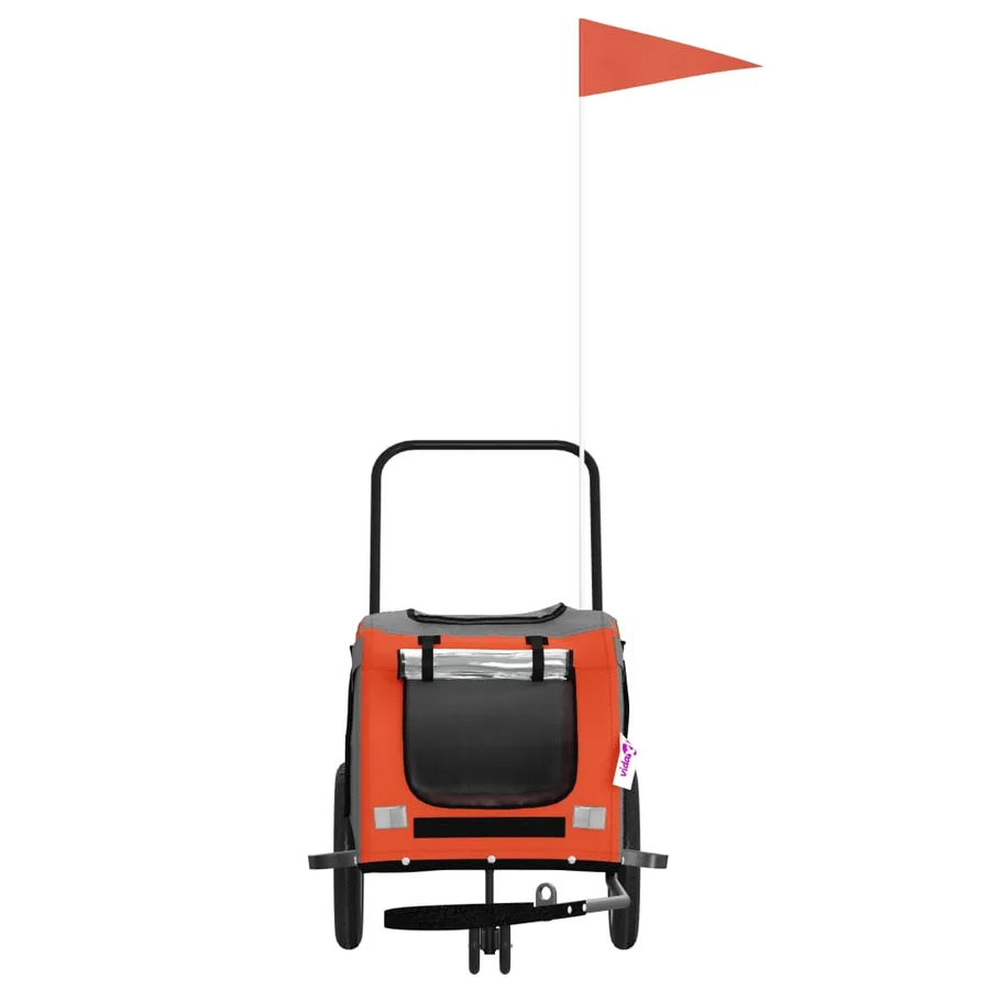 Remorque de vélo pour animaux de compagnie orange et noir - 4