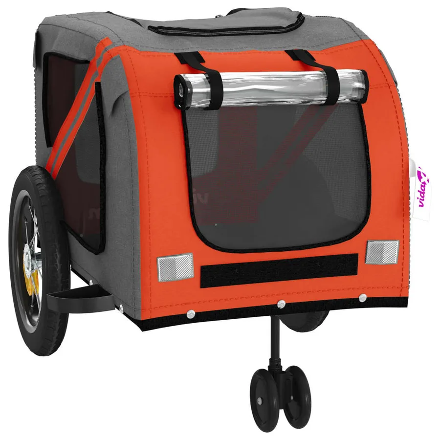 Remorque de vélo pour animaux de compagnie orange et noir - 5
