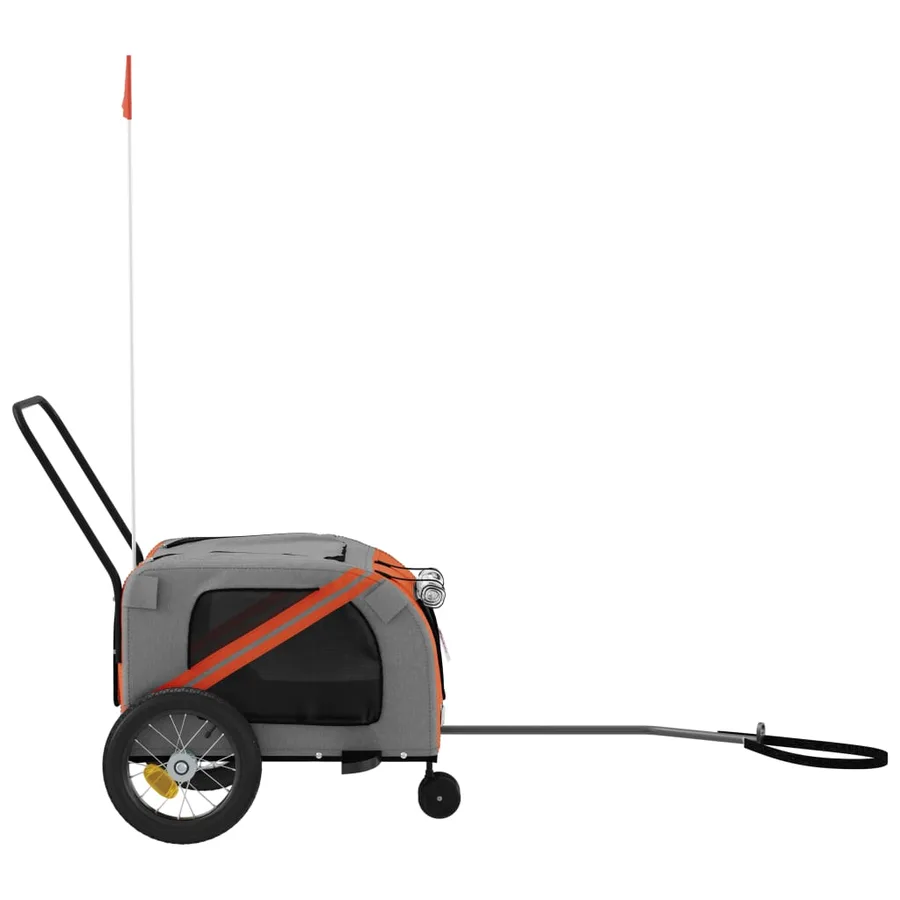 Remorque de vélo pour animaux de compagnie orange et noir - 6