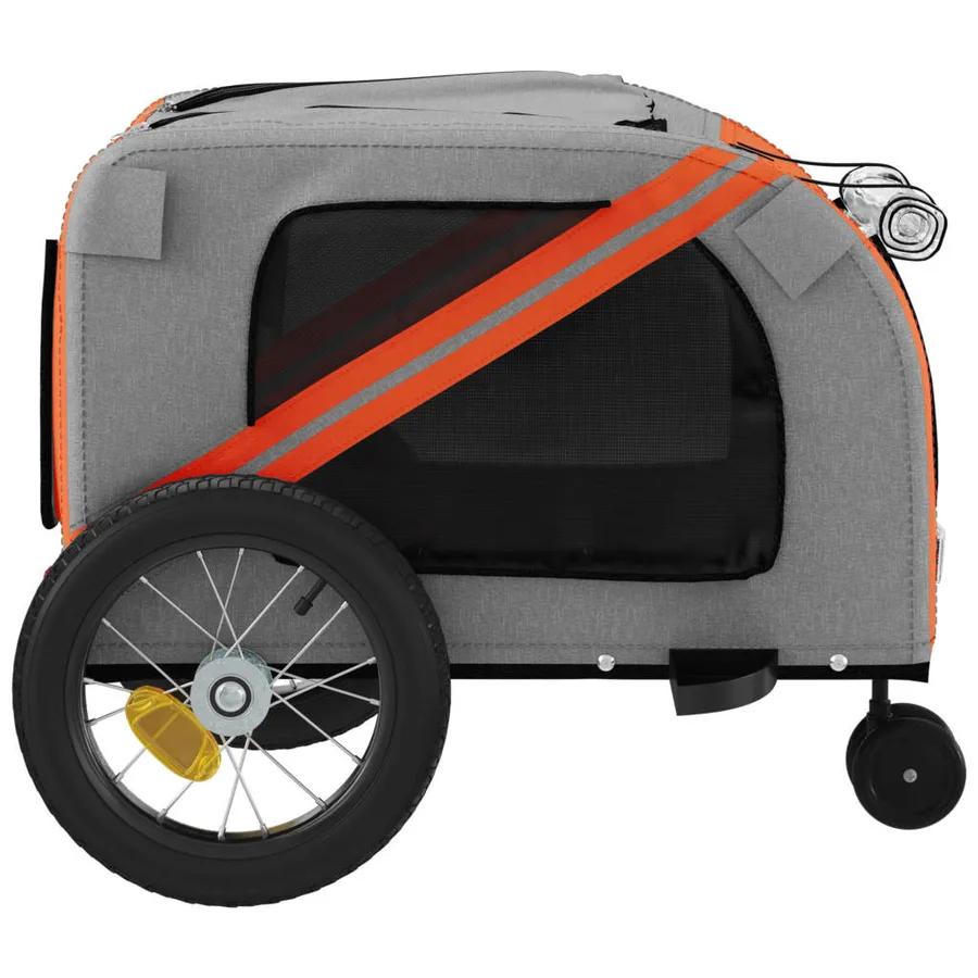 Remorque de vélo pour animaux de compagnie orange et noir - 7