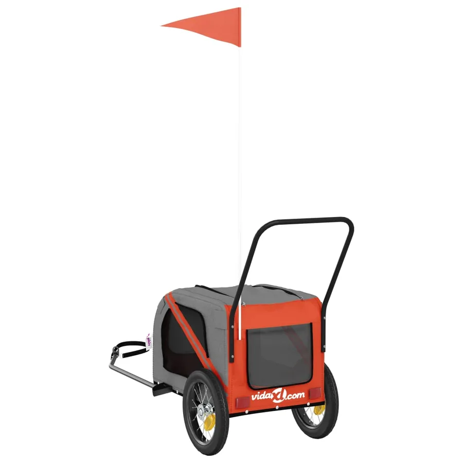 Remorque de vélo pour animaux de compagnie orange et noir - 8