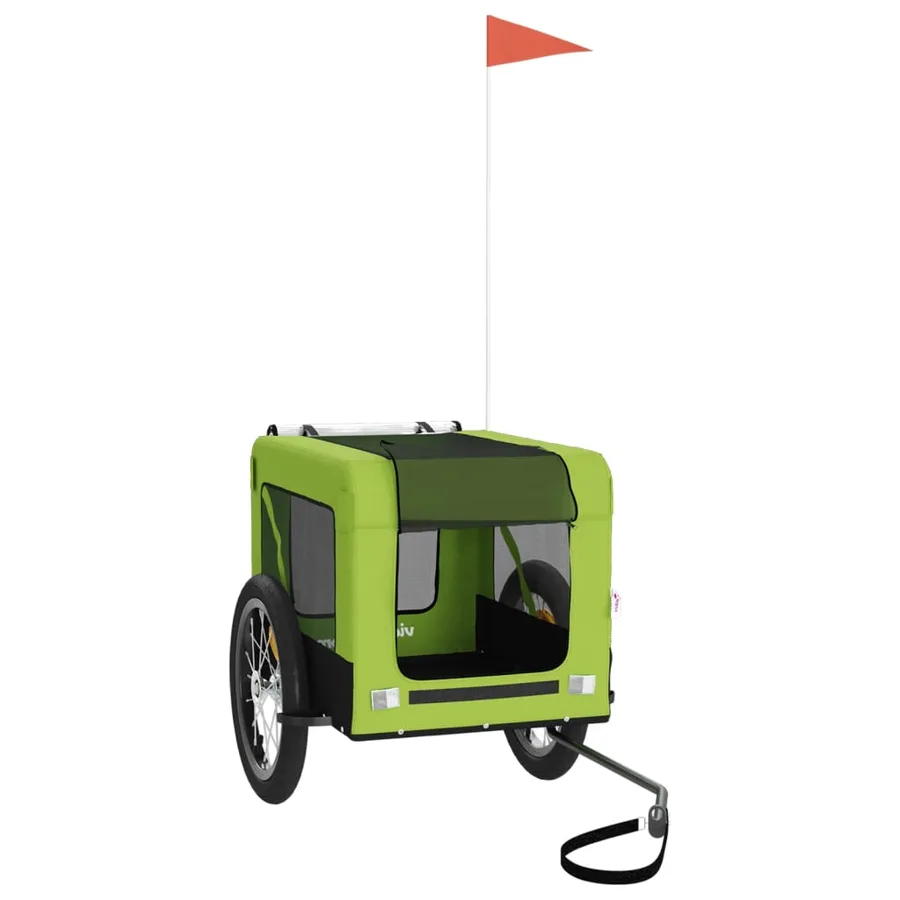 Remorque de vélo pour animaux de compagnie vert et noir - 2