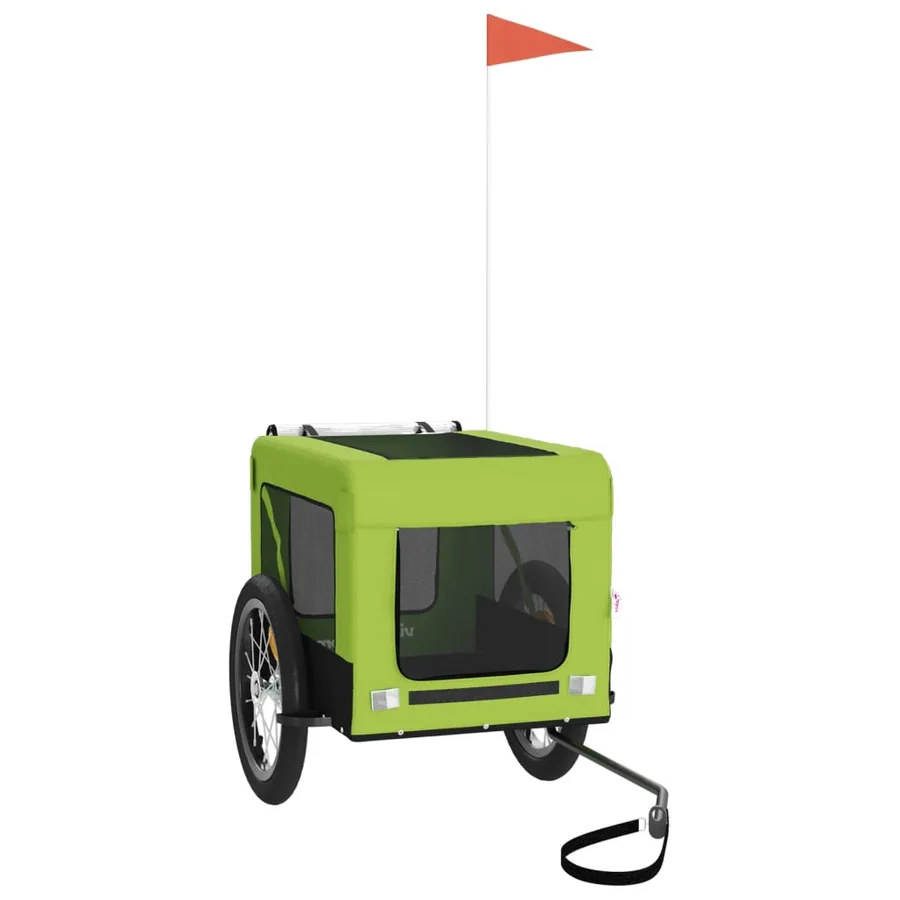 Remorque de vélo pour animaux de compagnie vert et noir - 3