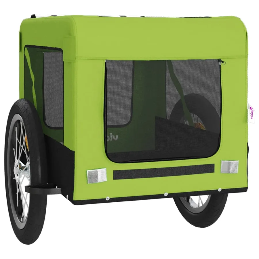 Remorque de vélo pour animaux de compagnie vert et noir - 6