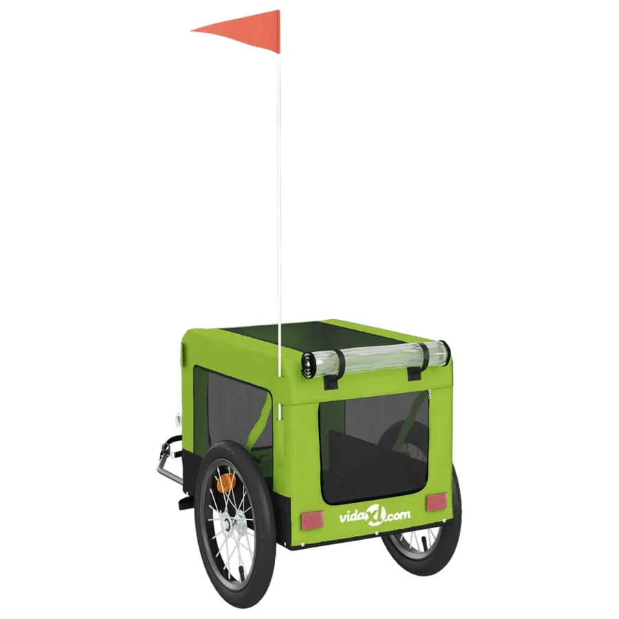 Remorque de vélo pour animaux de compagnie vert et noir - 9