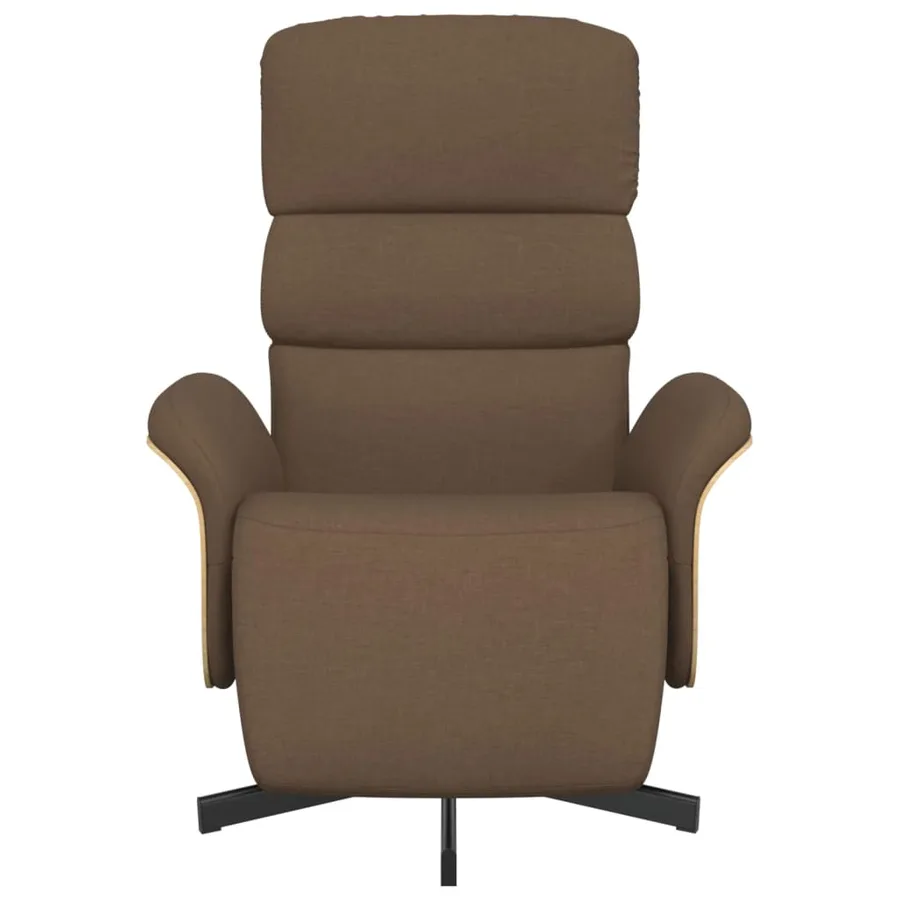 Fauteuil inclinable avec repose-pieds marron tissu - 3