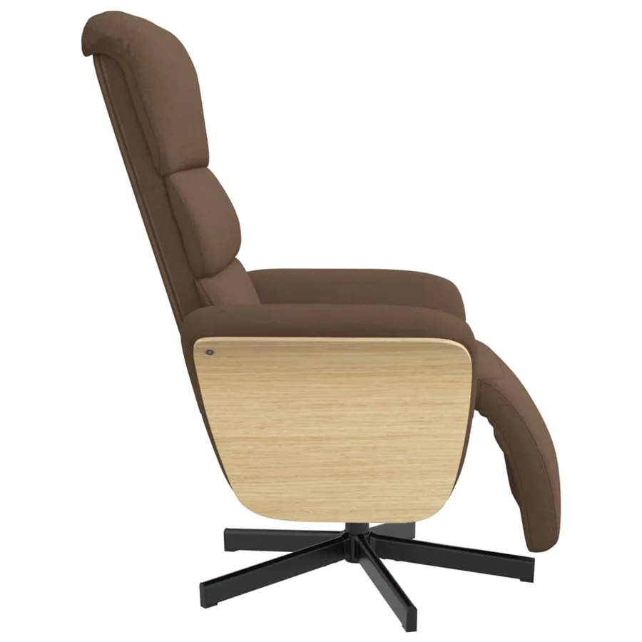 Fauteuil inclinable avec repose-pieds marron tissu - 4