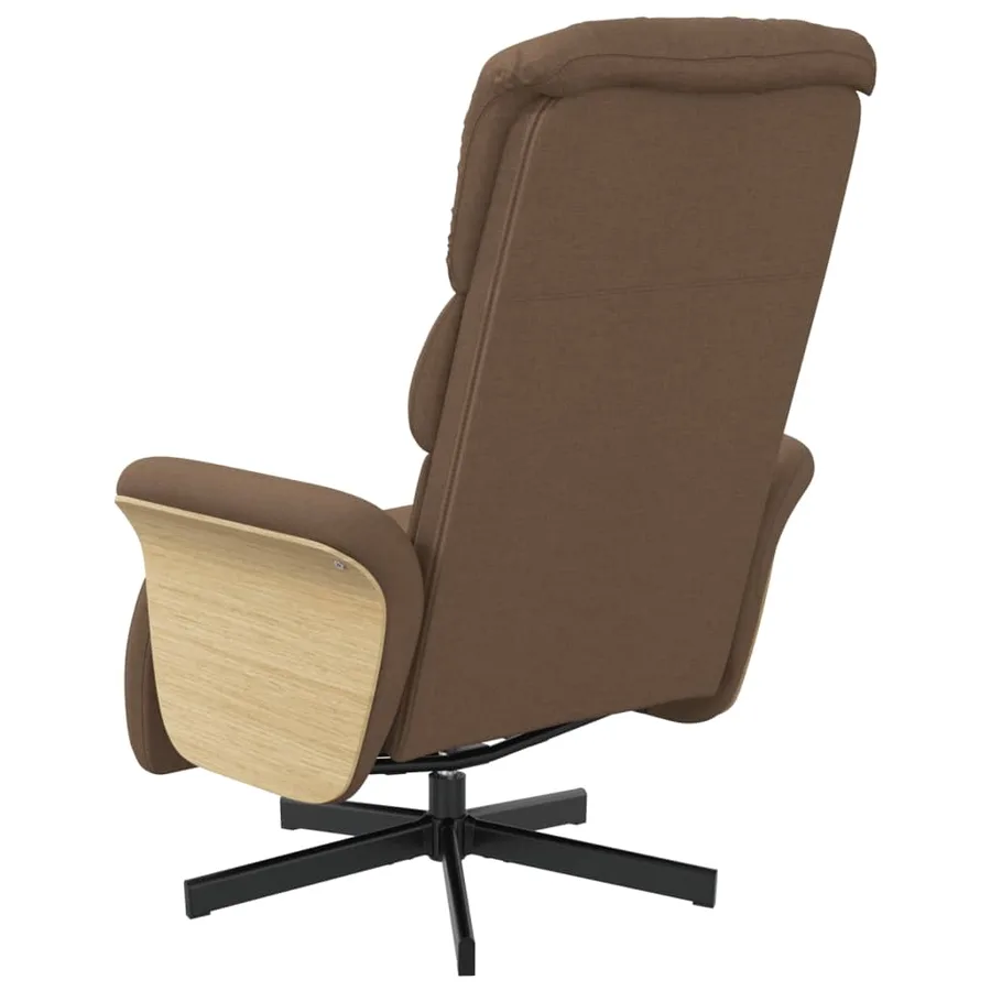 Fauteuil inclinable avec repose-pieds marron tissu - 5