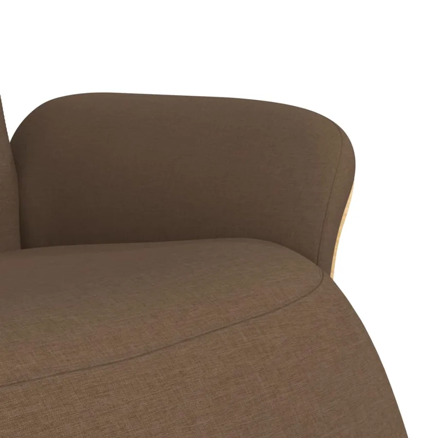 Fauteuil inclinable avec repose-pieds marron tissu - 6