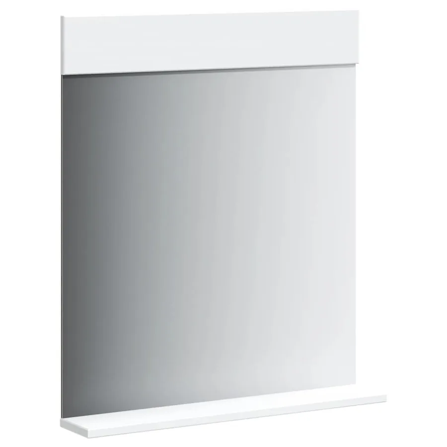 Miroir de salle de bain avec étagère BERG blanc bois massif - 3