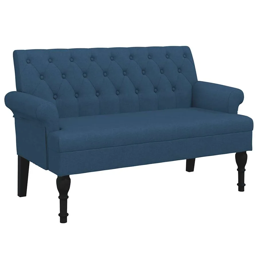 Banc avec dossier bleu 120x62x75,5 cm tissu - 2