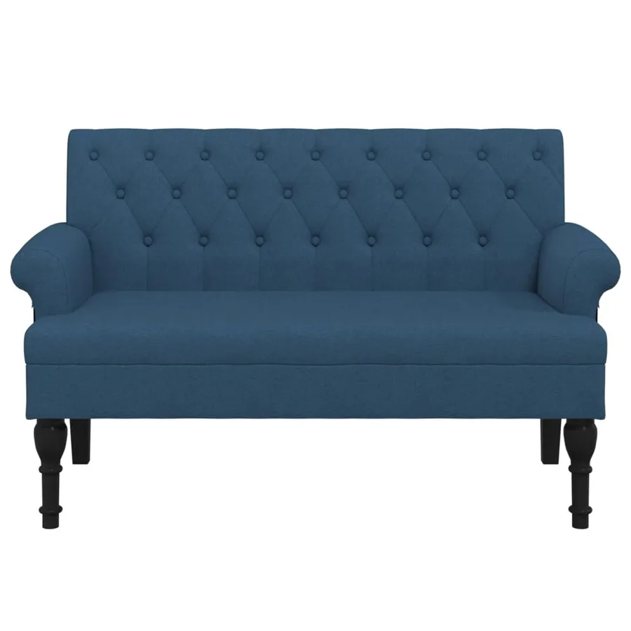 Banc avec dossier bleu 120x62x75,5 cm tissu - 3