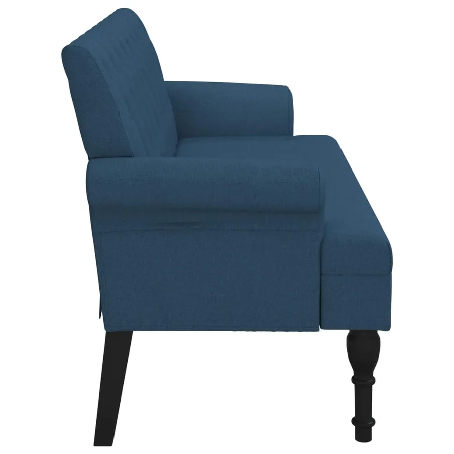 Banc avec dossier bleu 120x62x75,5 cm tissu - 4