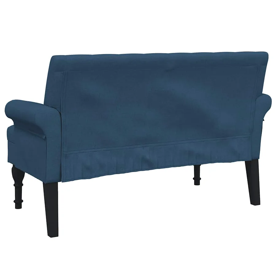 Banc avec dossier bleu 120x62x75,5 cm tissu - 5