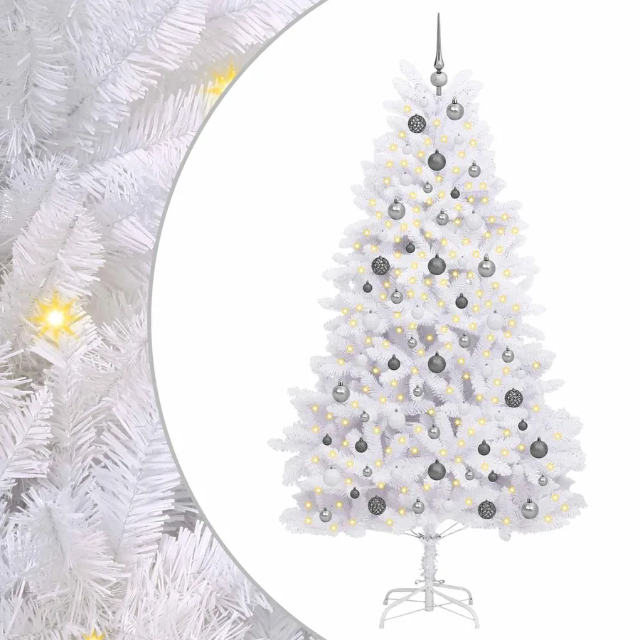 Sapin de Noël artificiel Blanc 106 x 106 x 210 cm PVC et métal - 2