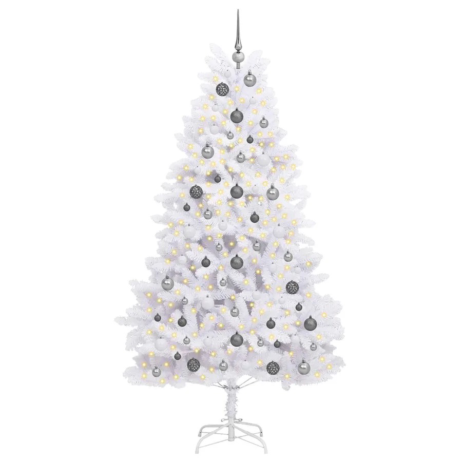 Sapin de Noël artificiel Blanc 106 x 106 x 210 cm PVC et métal - 3