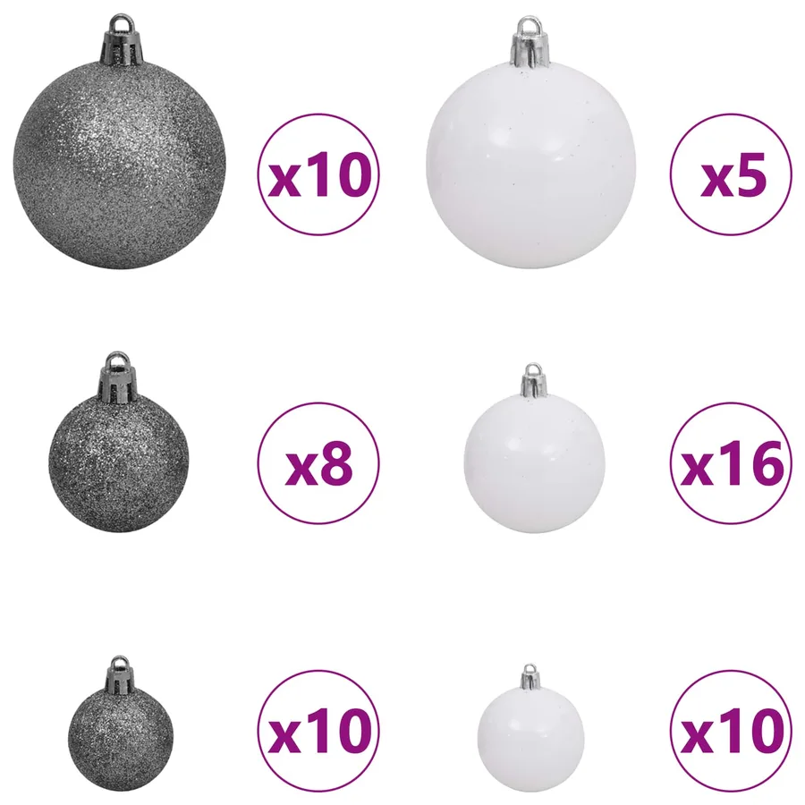 Sapin de Noël artificiel Blanc 106 x 106 x 210 cm PVC et métal - 7