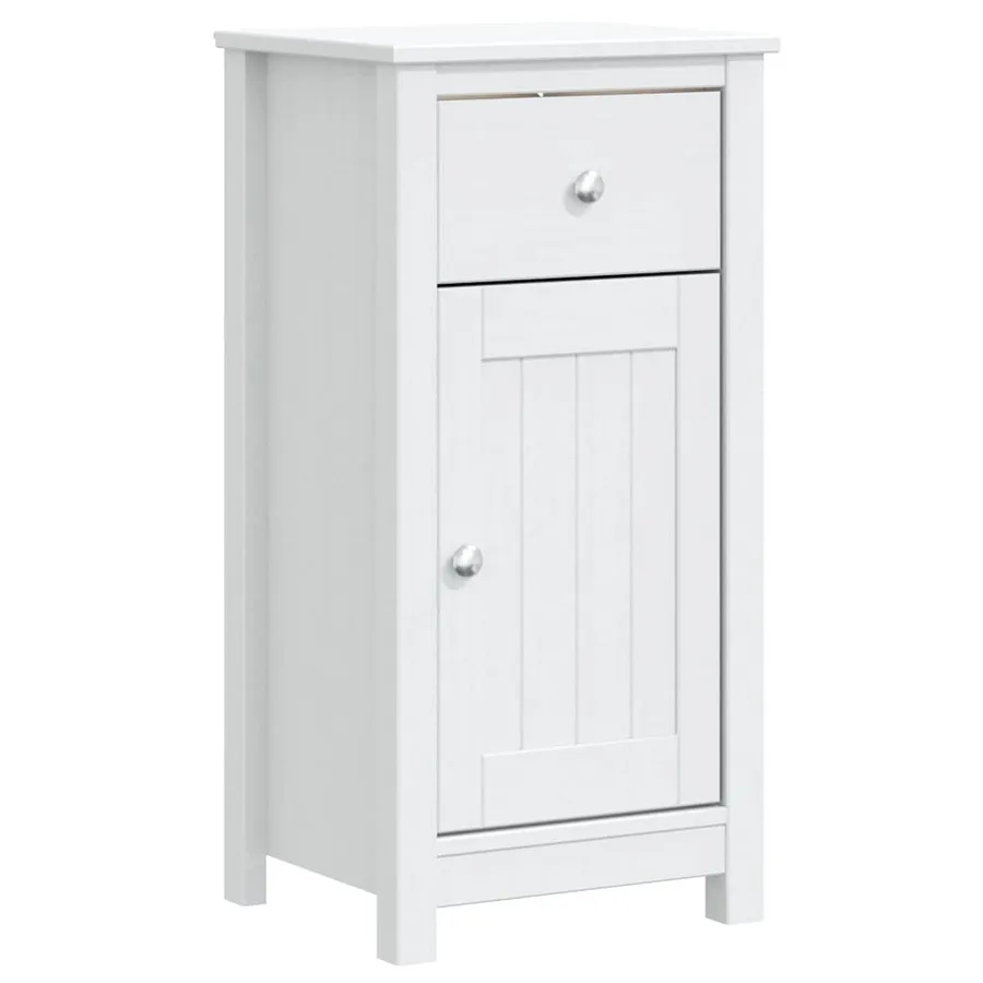 Meubles de salle de bain 3 pcs BERG blanc bois de pin massif - 3