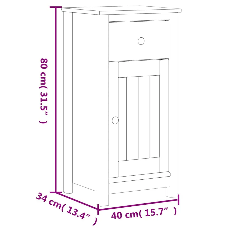 Meubles de salle de bain 3 pcs BERG blanc bois de pin massif - 9