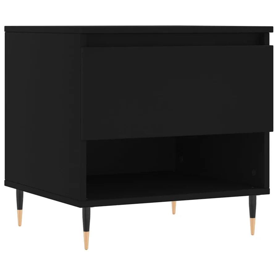 Table basse noir 50x46x50 cm bois d’ingénierie - 2