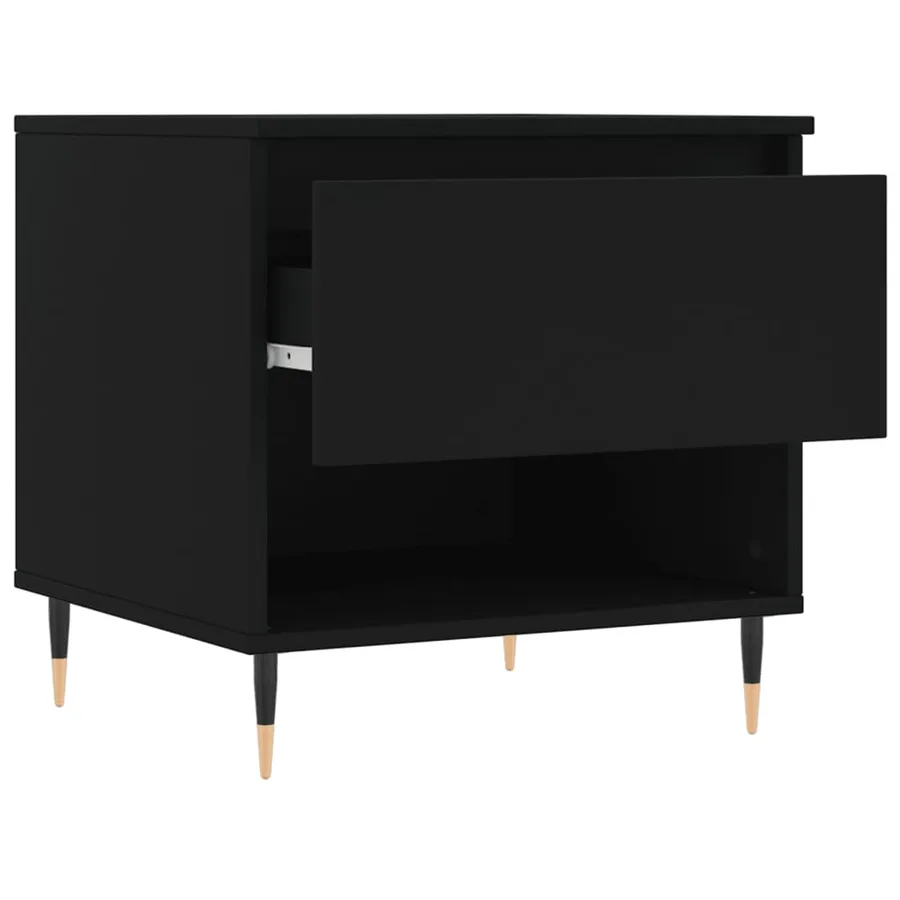Table basse noir 50x46x50 cm bois d’ingénierie - 6