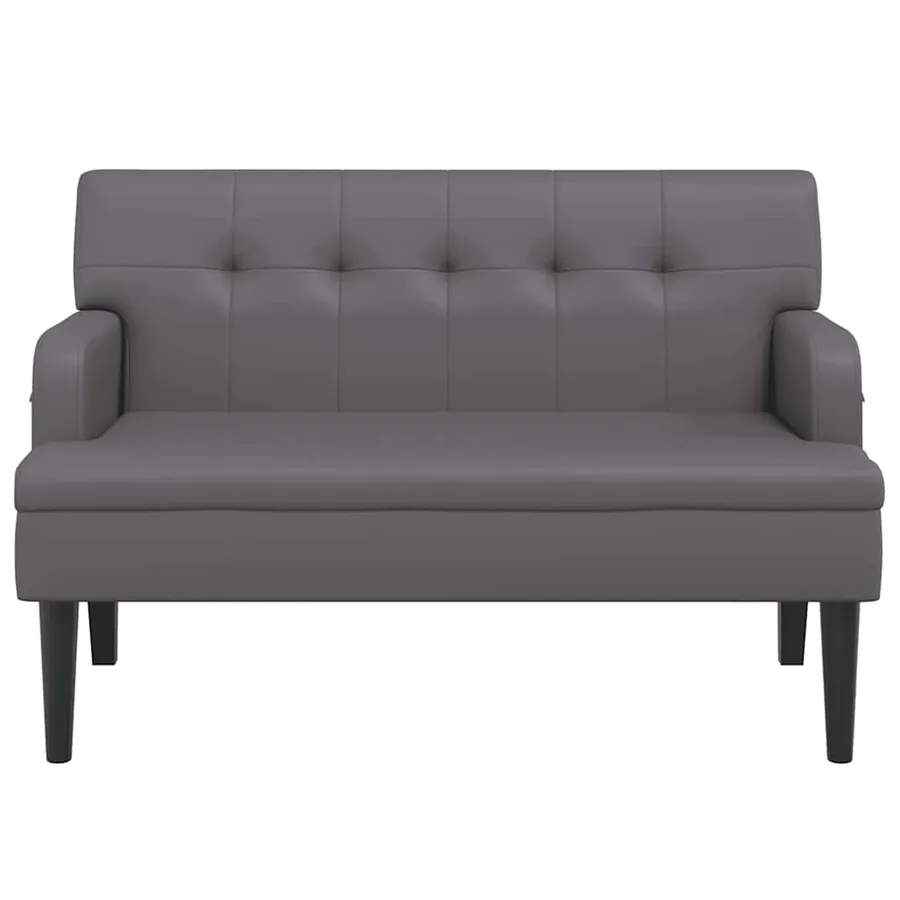 Banc avec dossier gris 112x65,5x75 cm similicuir - 3