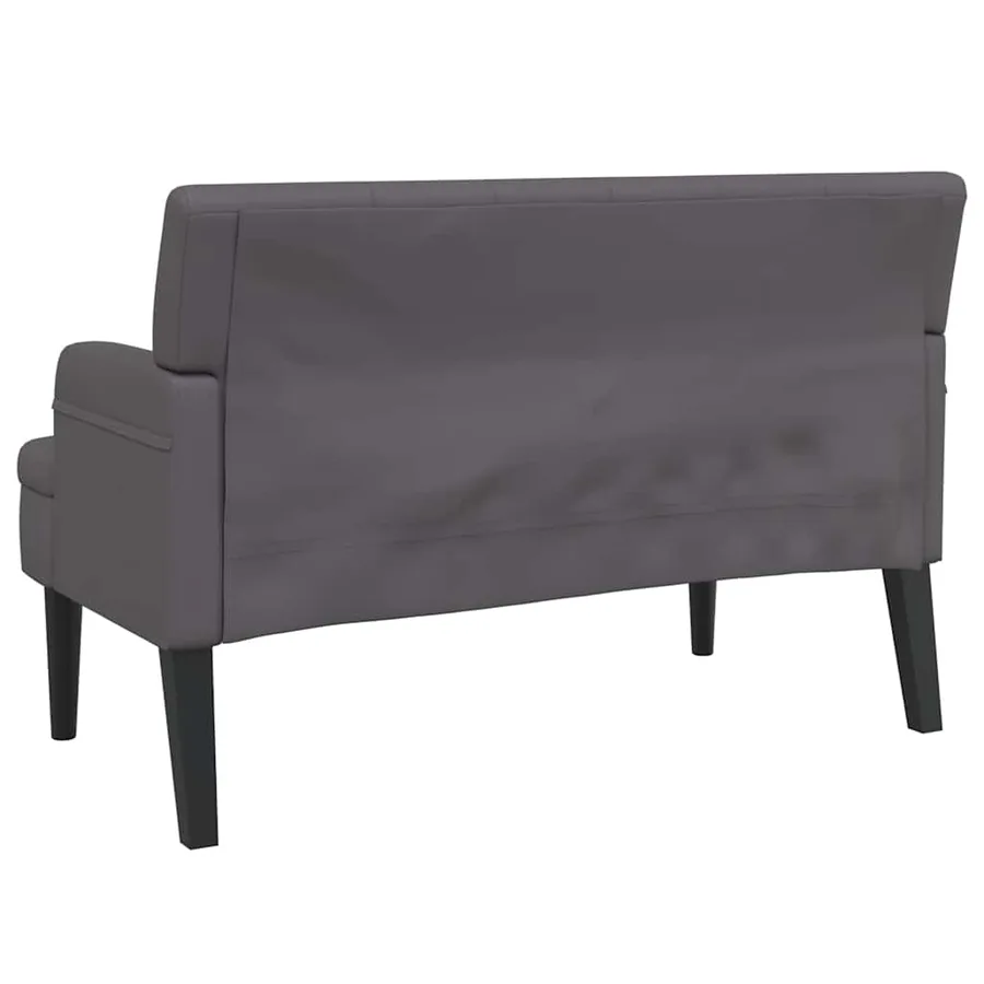 Banc avec dossier gris 112x65,5x75 cm similicuir - 5