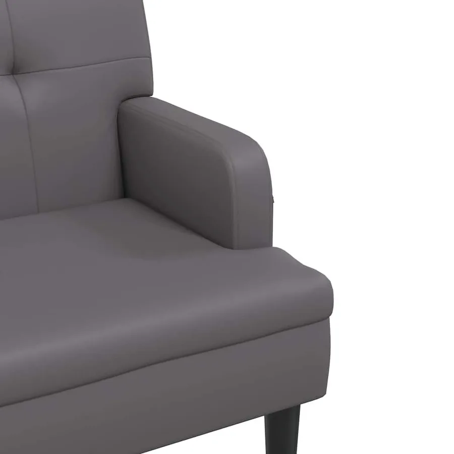 Banc avec dossier gris 112x65,5x75 cm similicuir - 6