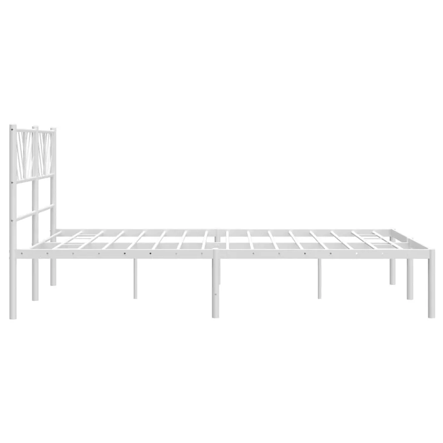 Cadre de lit métal sans matelas et tête de lit blanc 140x200 cm - 6