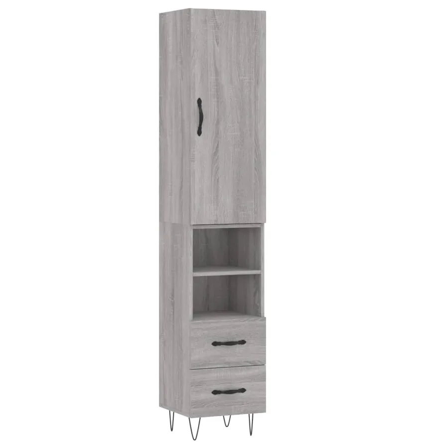 Buffet haut Sonoma gris 34,5x34x180 cm Bois d'ingénierie - 2