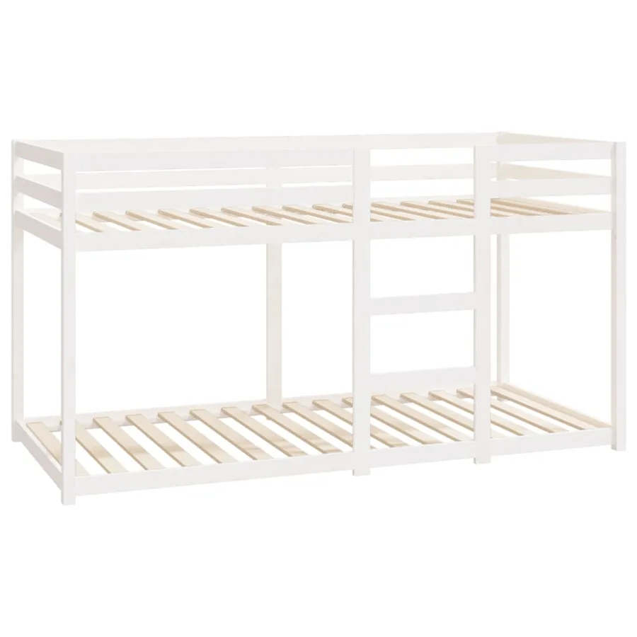 Lit superposé sans matelas blanc 90x200 cm bois de pin massif - 3