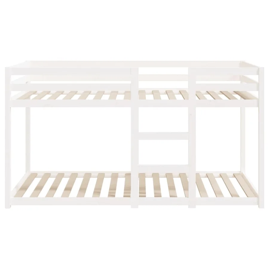 Lit superposé sans matelas blanc 90x200 cm bois de pin massif - 5