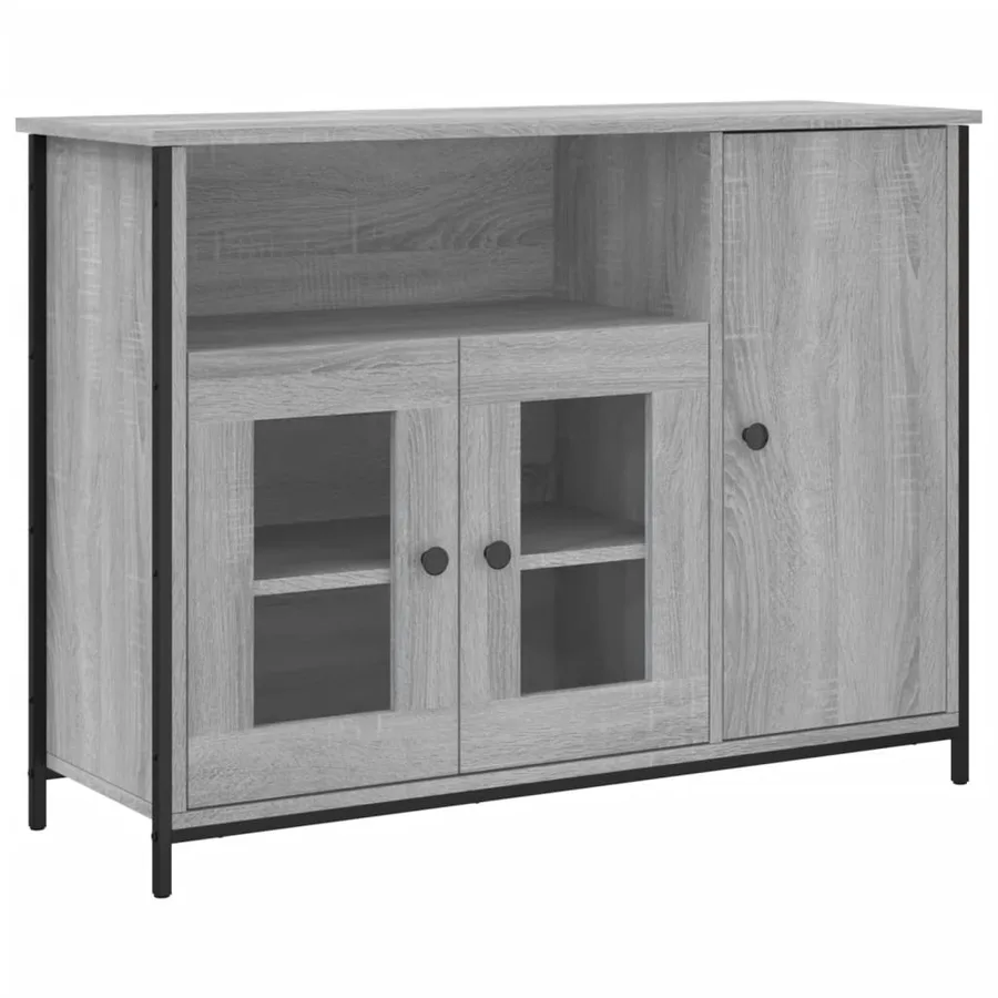 Buffet sonoma gris 100x35x75 cm bois d'ingénierie - 2