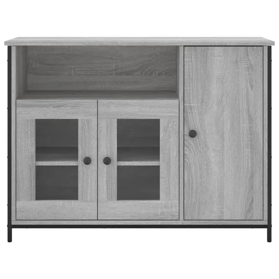 Buffet sonoma gris 100x35x75 cm bois d'ingénierie - 6