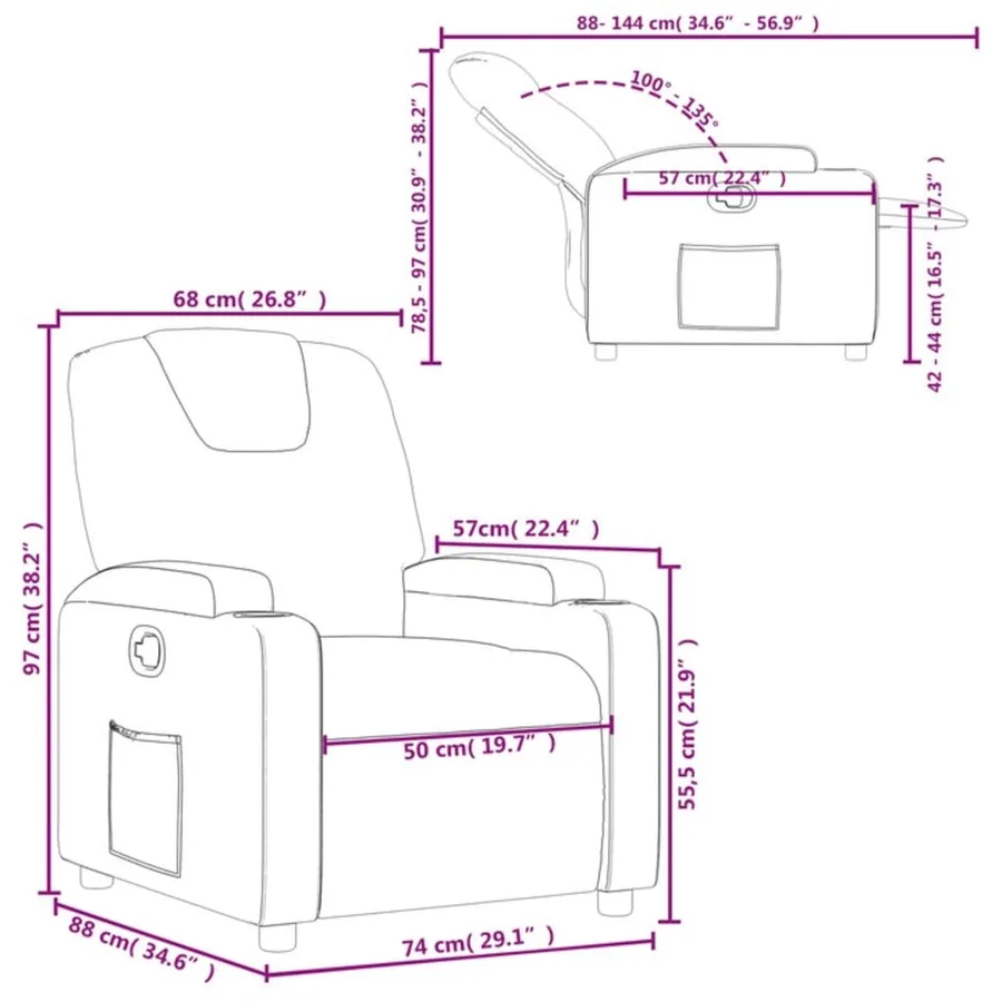 Fauteuil inclinable Gris clair Tissu - 11