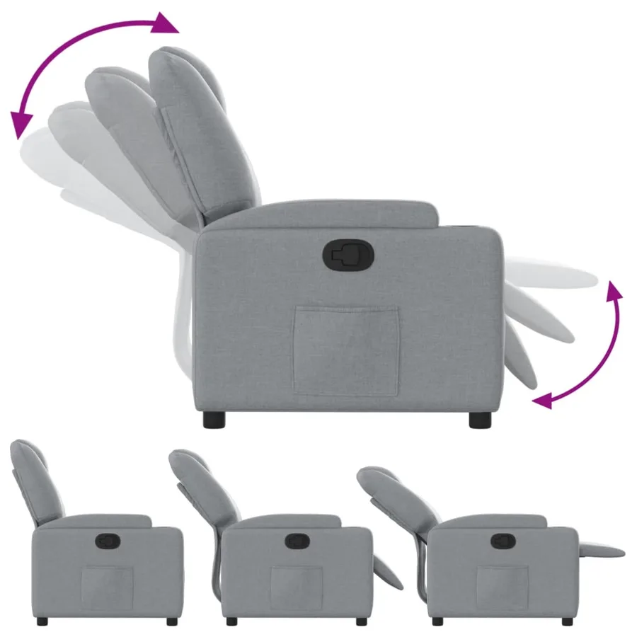 Fauteuil inclinable Gris clair Tissu - 6