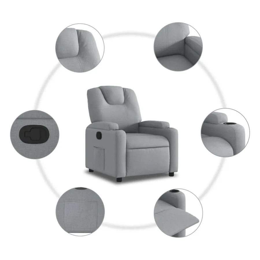 Fauteuil inclinable Gris clair Tissu - 7