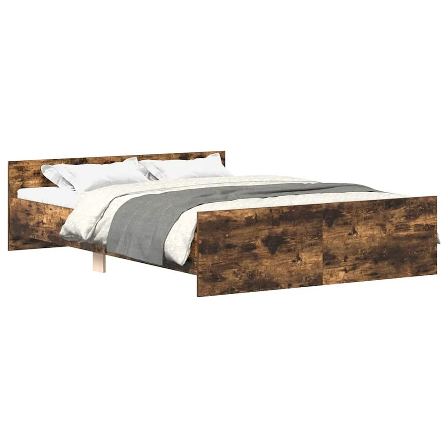 Cadre de lit sans matelas chêne fumé 120x190 cm - 2