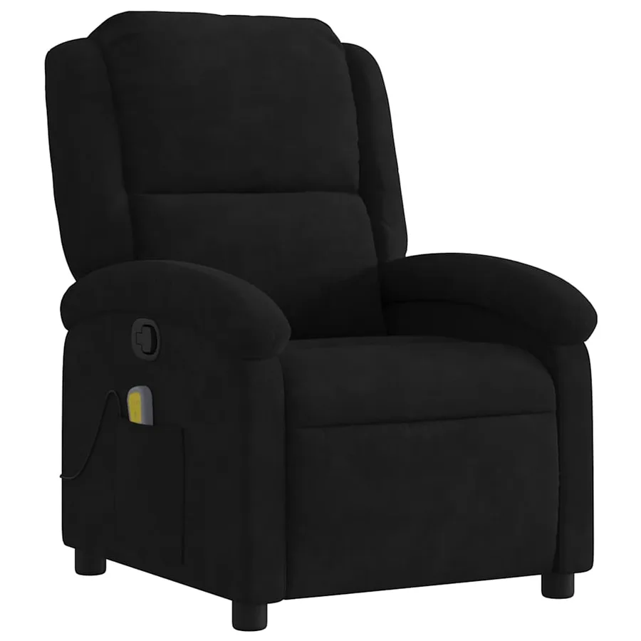 Fauteuil de massage inclinable noir velours - 3