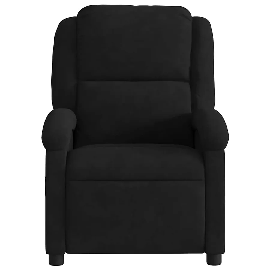 Fauteuil de massage inclinable noir velours - 7