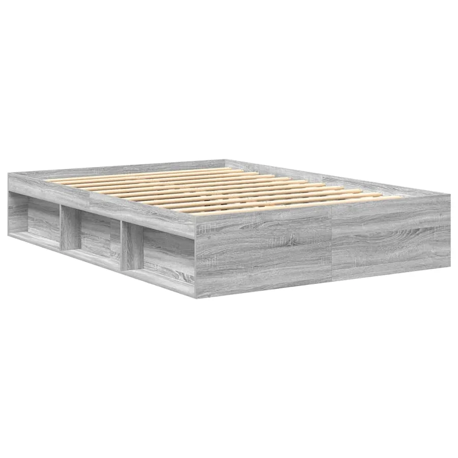 Cadre de lit sans matelas sonoma gris 140x190 cm - 4