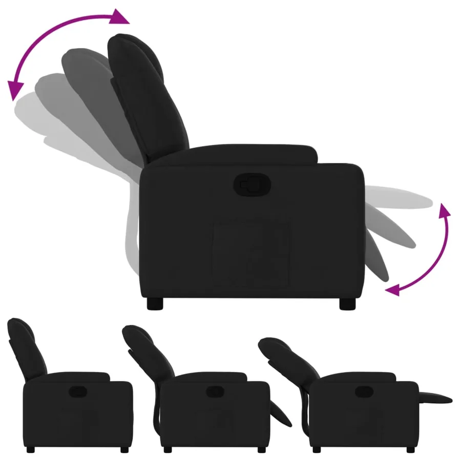 Fauteuil inclinable Noir Tissu - 6