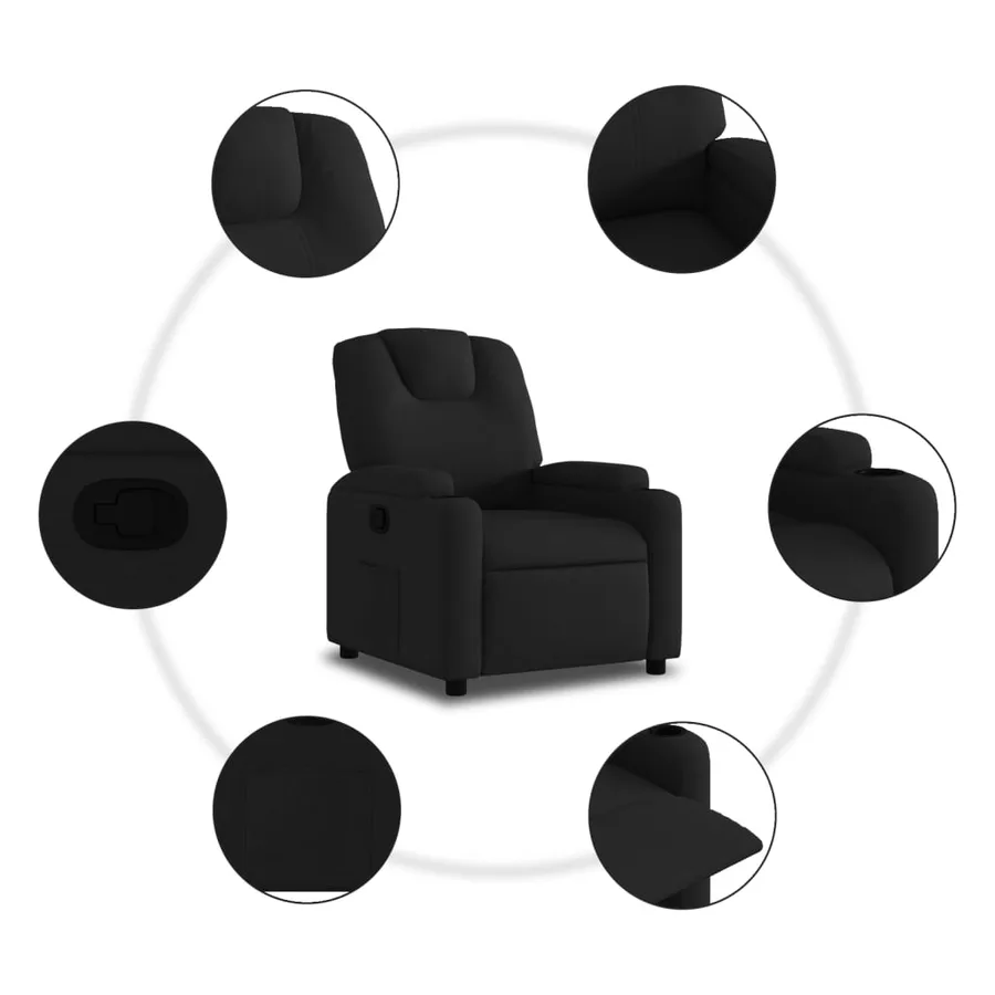Fauteuil inclinable Noir Tissu - 7