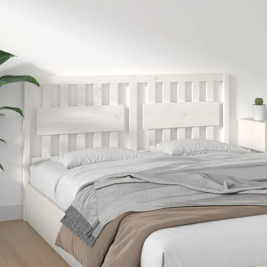Tête de lit Blanc 155,5x4x100 cm Bois massif de pin - 4