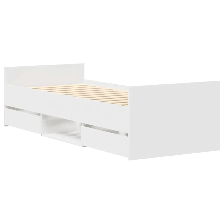 Cadre de lit sans matelas blanc 75x190 cm - 8
