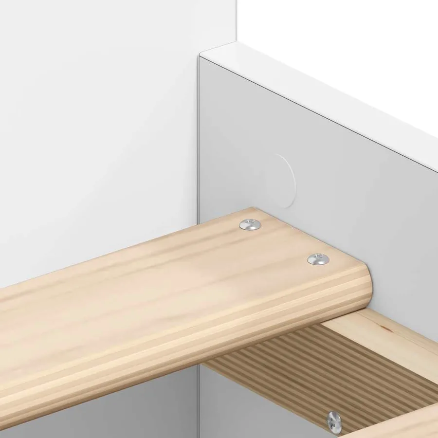 Cadre de lit sans matelas blanc 75x190 cm - 9